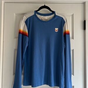 Retro Blue Long Sleeve Shirt